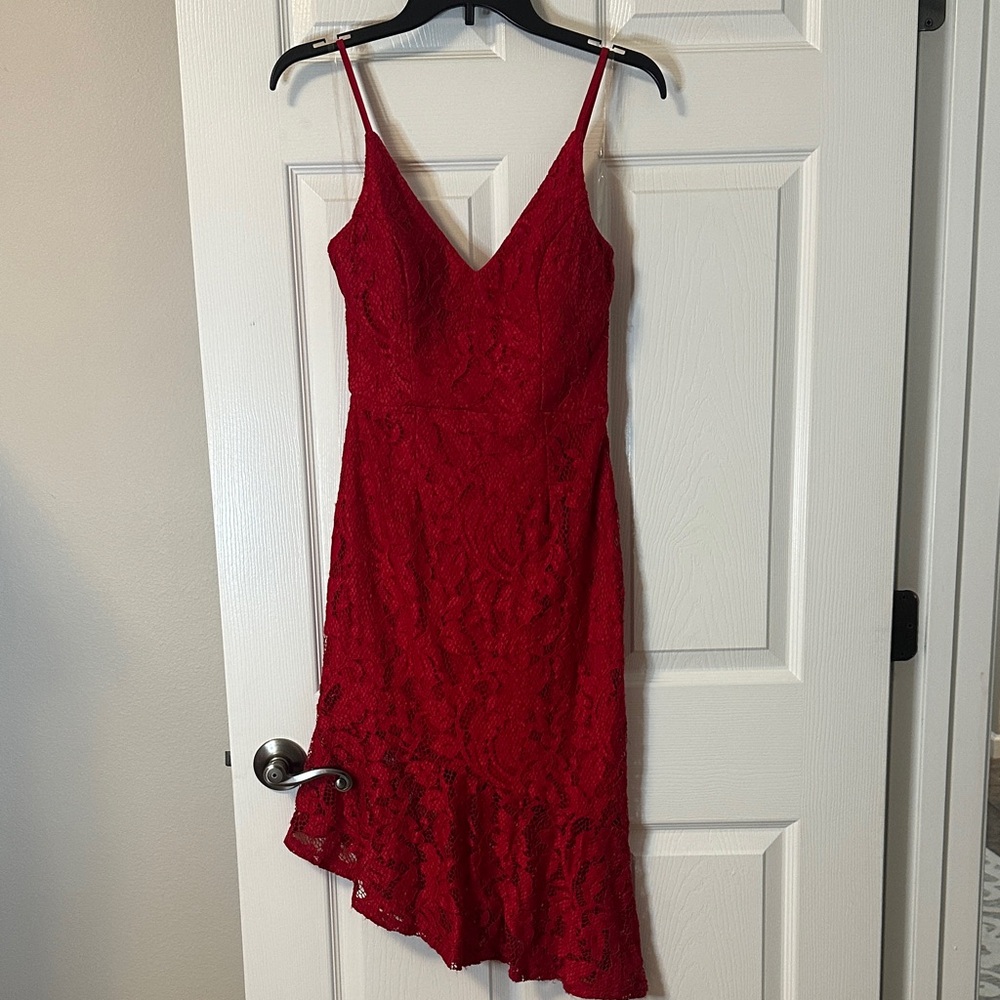 Elegant Red Lace Dress